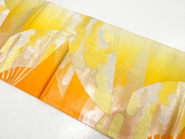 JAPANESE KIMONO / ANTIQUE FUKURO OBI / SILK / WOVEN MIST
